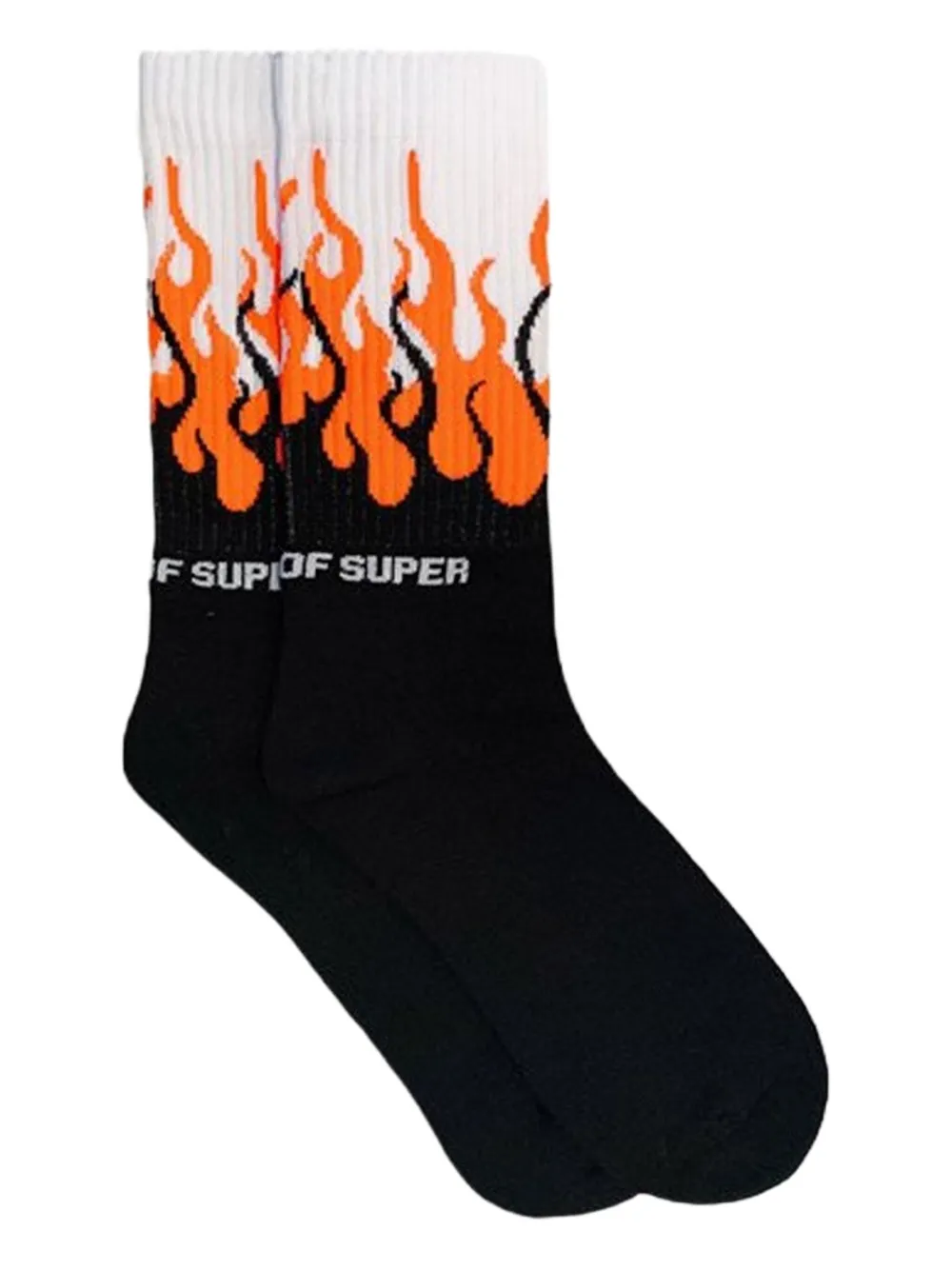 Vision Of Super Flame-print Socks In Black