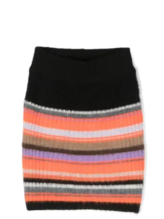 MSGM KIDS ボーダーリブニットスカートsize140（S） - メルカリ