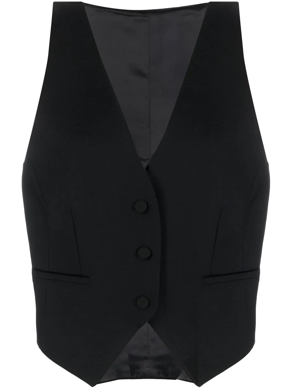 

Jacob Lee V-neck cropped waistcoat - Black