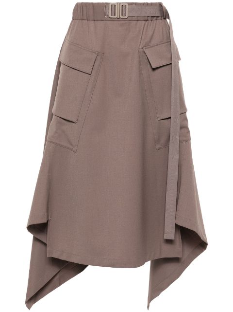 Y-3 belted A-line skirt