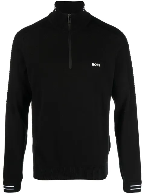 BOSS high-neck cotton jumper
