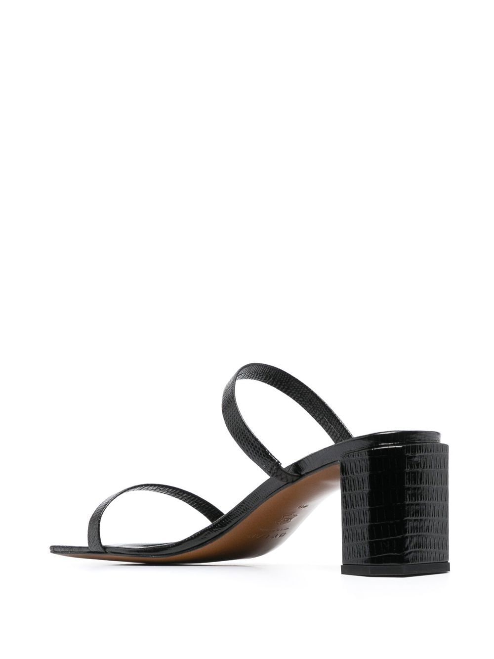 Shop By Far Tanya 60mm Double-strap Square-toe Sandals In Schwarz