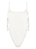 Blumarine open tie side swimsuit - White