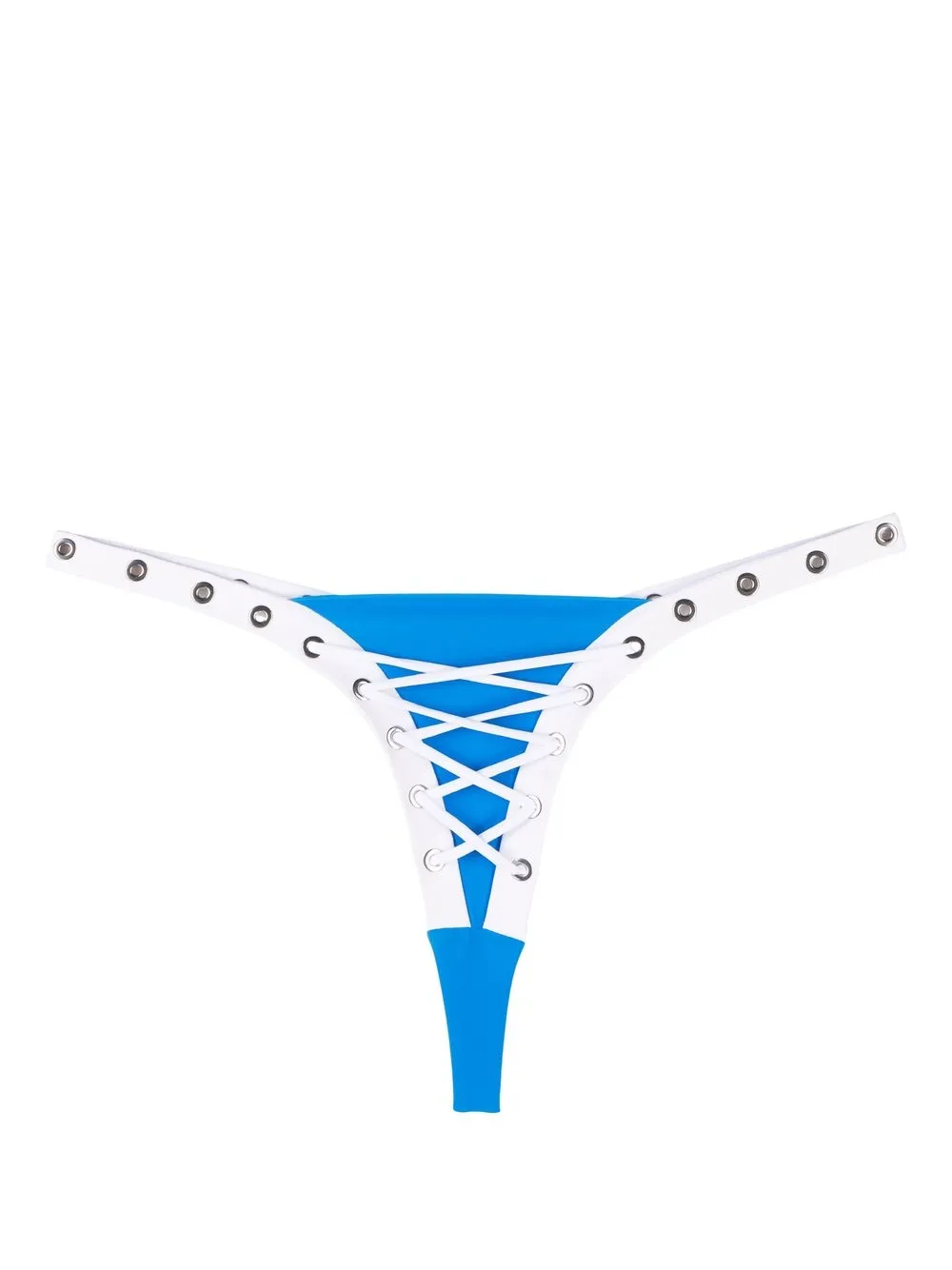 poster girl olivia lace-up bikini bottoms - blue