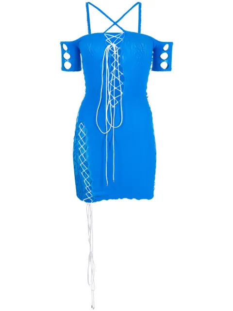 POSTER GIRL cut-out off-shoulder mini dress