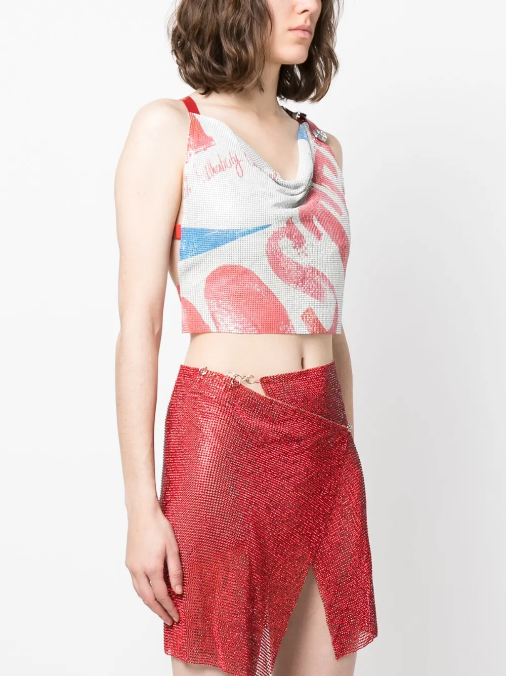 POSTER GIRL 메시 체인 크롭 탑 Farfetch