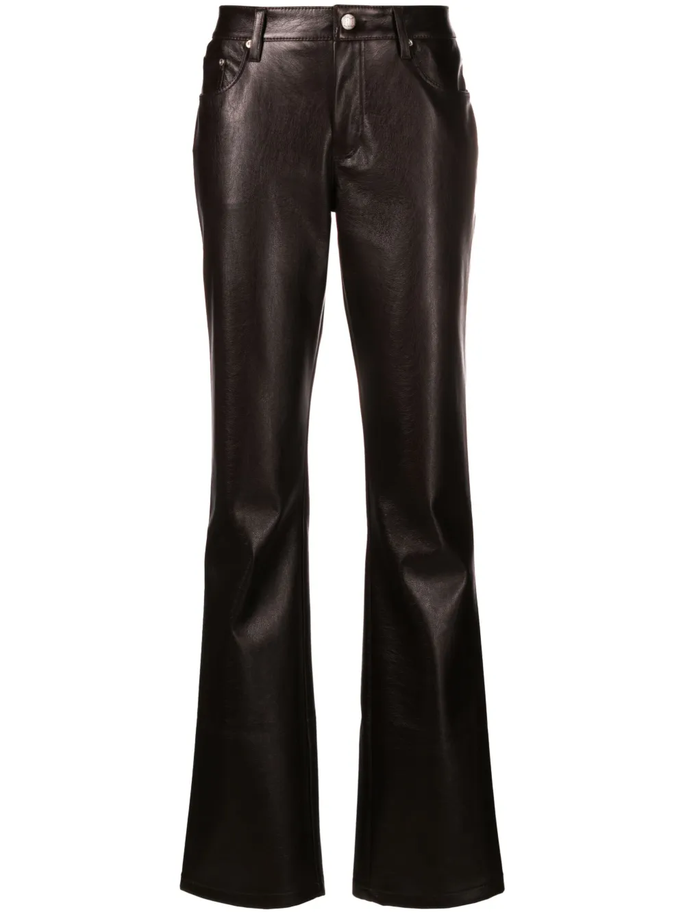 Misbhv Brown Vegan Leather Flared Trousers