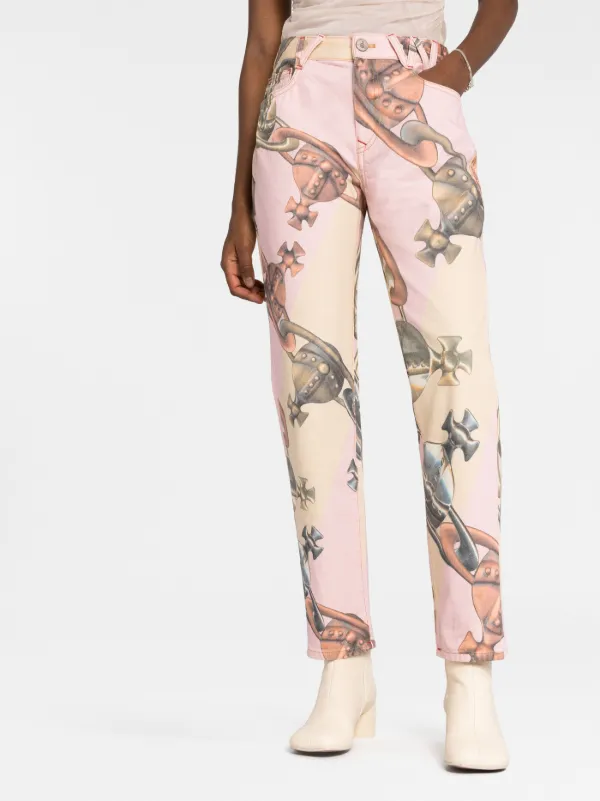 Vivienne Westwood Harris logo-print Cotton Jeans | Pink Vivienne Westwood Harris logo-print Cotton Jeans | Pink