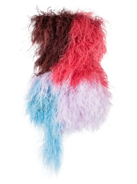 The Attico Keri feather-embellished minidress