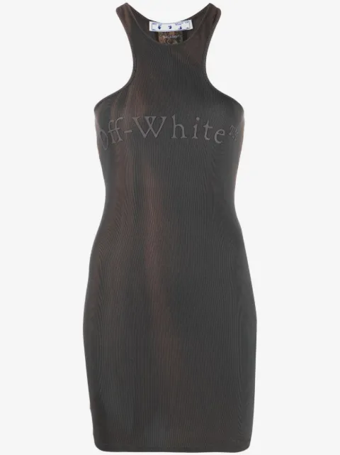 Off-White logo-detail tie-dye sleeveless minidress