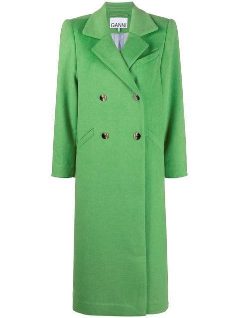 GANNI double-breasted button-fastening coat