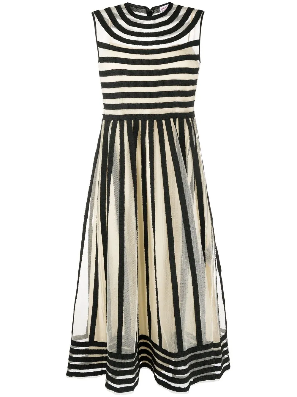 

RED Valentino striped sleeveless dress - Neutrals