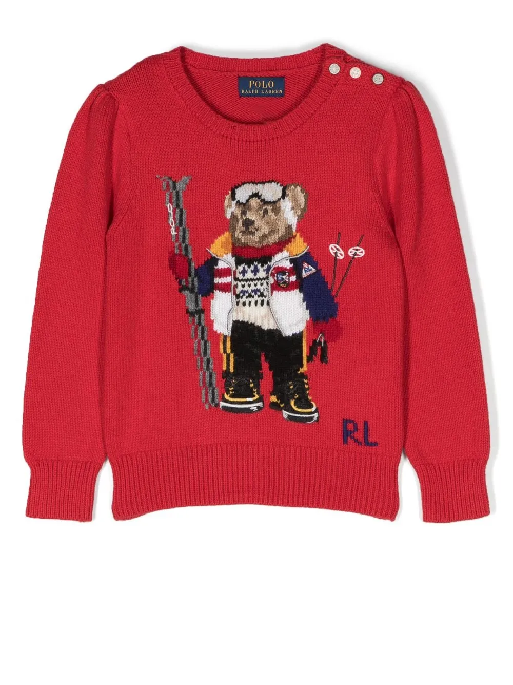 

Ralph Lauren Kids suéter tejido con motivo Polo Bear - Rojo