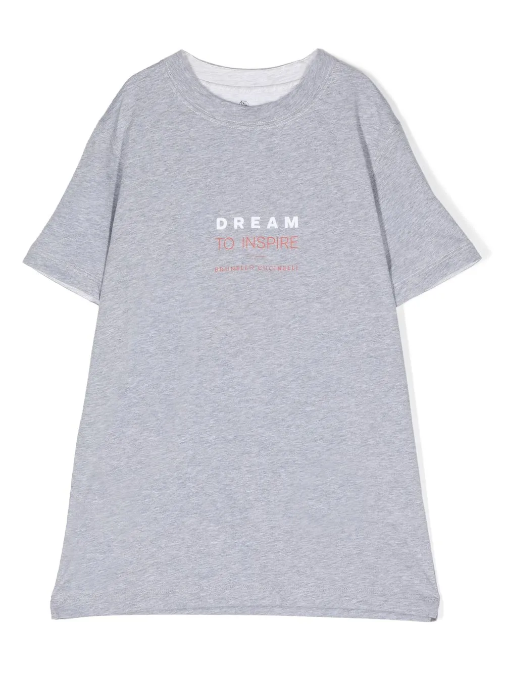 

Brunello Cucinelli Kids TEEN slogan-print cotton T-Shirt - Grey