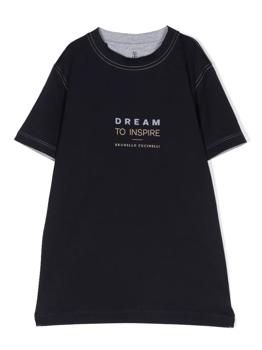 

Brunello Cucinelli Kids playera con eslogan estampado - Azul