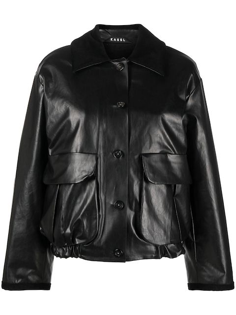 KASSL Editions wide-sleeve faux-leather jacket