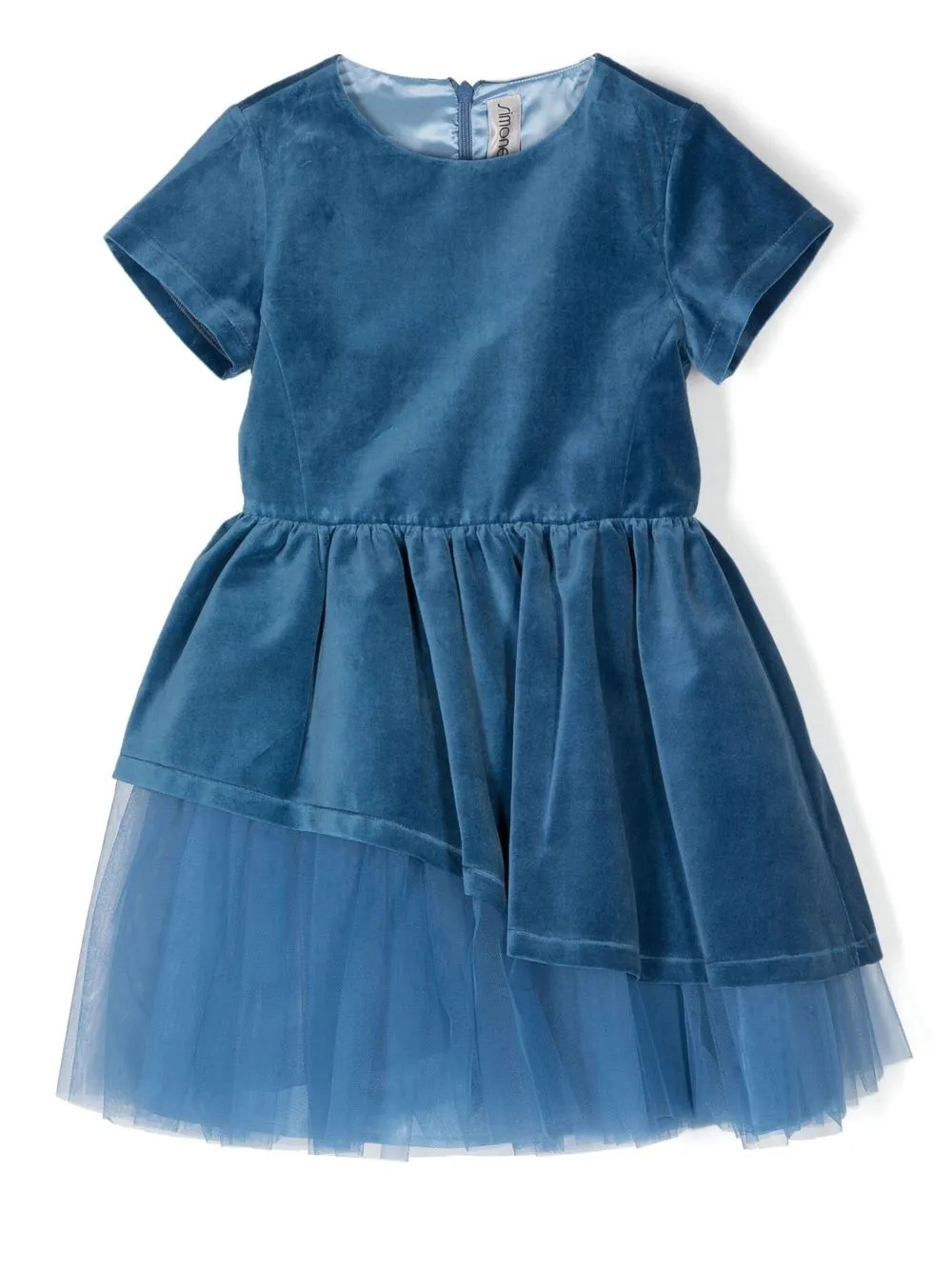 

Simonetta velvet tulle dress - Blue