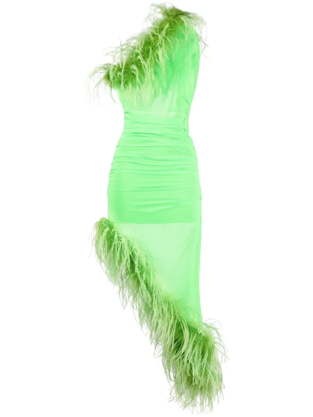 

Giuseppe Di Morabito vestido de una manga con ribete de plumas - Verde