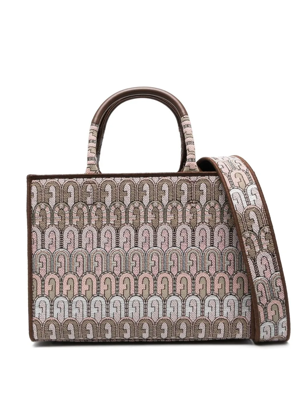 

Furla monogram-jacquard tote bag - Brown