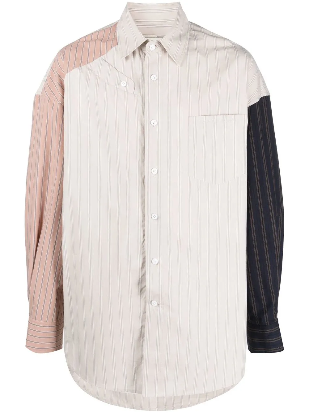 

Feng Chen Wang panelled button-up shirt - Neutrals