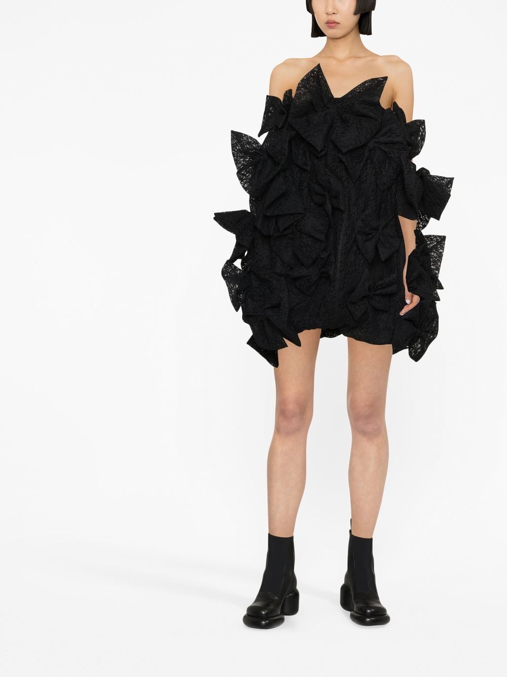 Shop Vivetta Bow-detail Minidress In Black