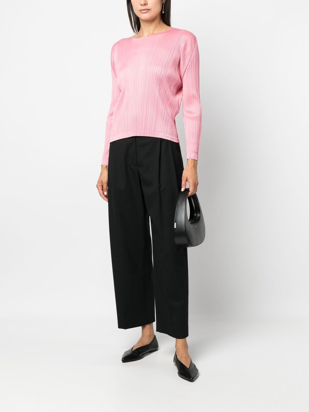 Pleats Please Issey Miyake Top met ronde hals - Roze