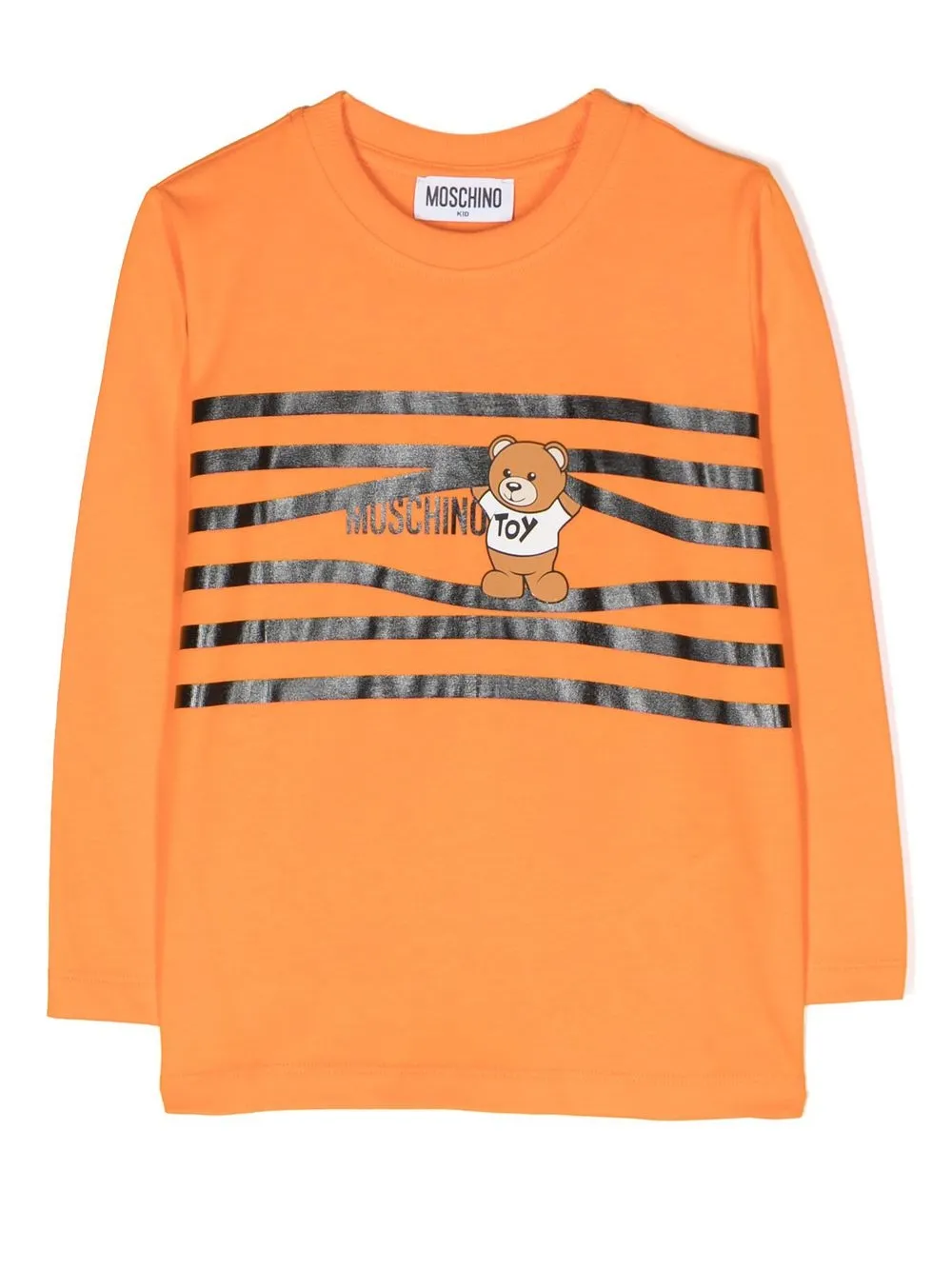 

Moschino Kids playera manga larga con logo estampado - Naranja