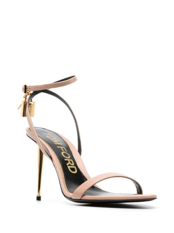 サンダル・ミュール Tom Ford Sandal With Striking Padlock Detail SHINY LEATHER PADLOCK POINTY NAKED SANDAL | Tom Ford Fashion