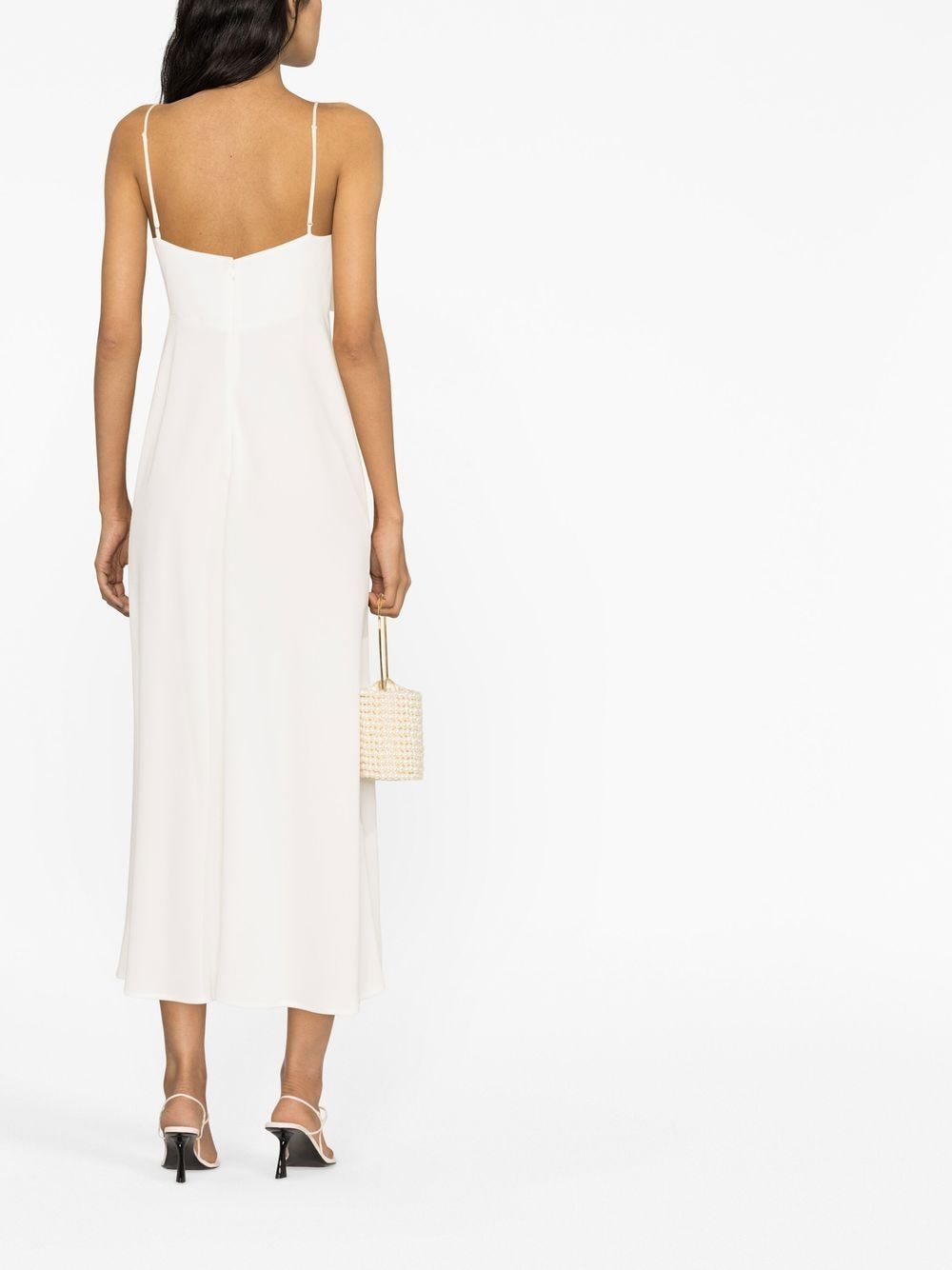 Shop Rixo London Leanna Bow-embellished Midi Dress In White