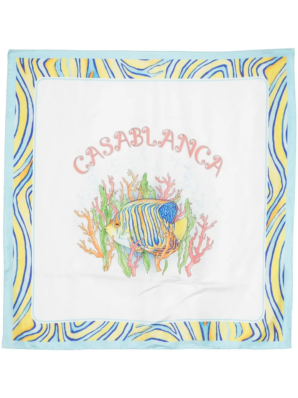 

Casablanca fish print silk scarf - White