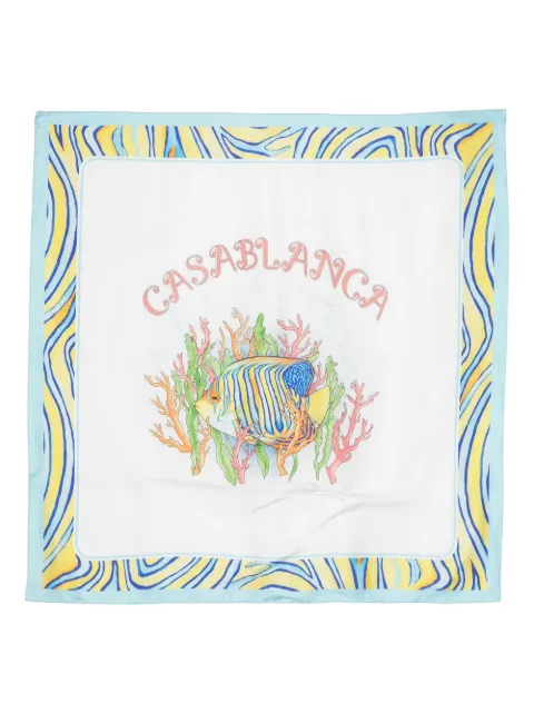 Casablanca fish print silk scarf