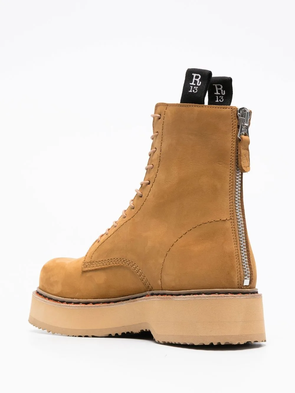 R13 Suede Combat Boots In Neutrals