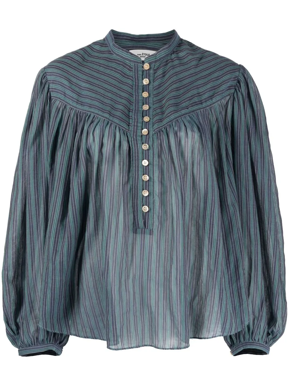 

Isabel Marant Étoile stripe-pattern smock shirt - Blue