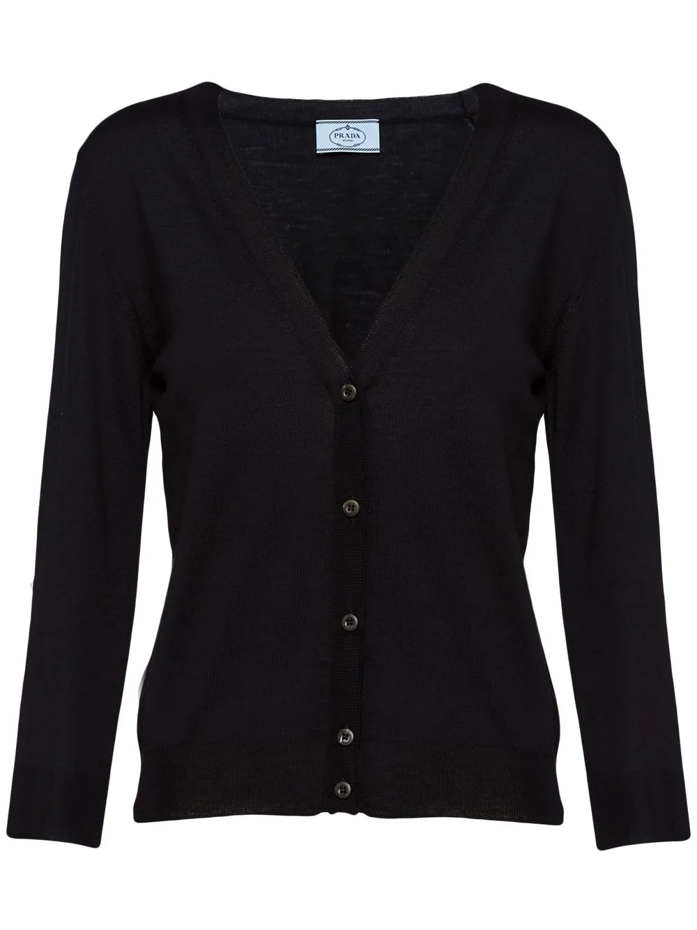 

Prada logo-detail knit cardigan - Black