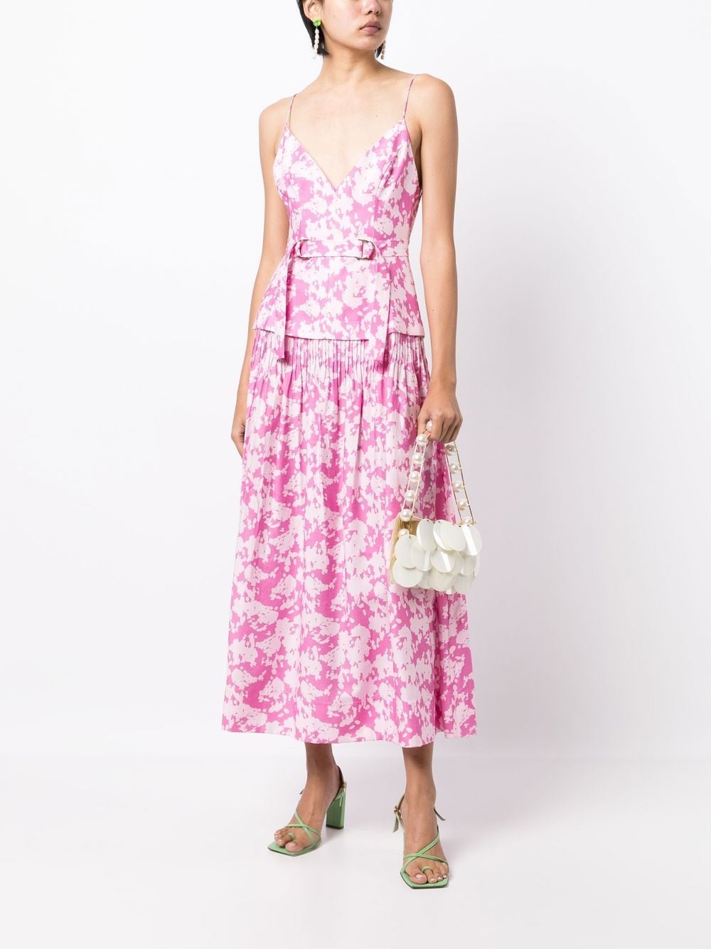 Shop Acler Busby Open-back Sleeveless Dress In Pink