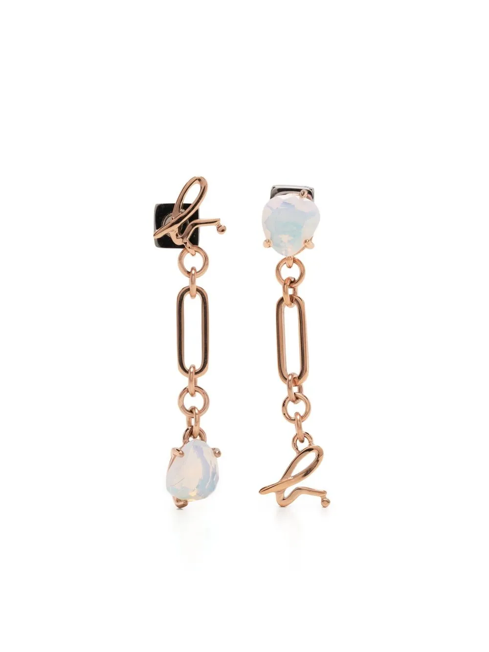 

agnès b. aretes con apliques de cristal - Dorado