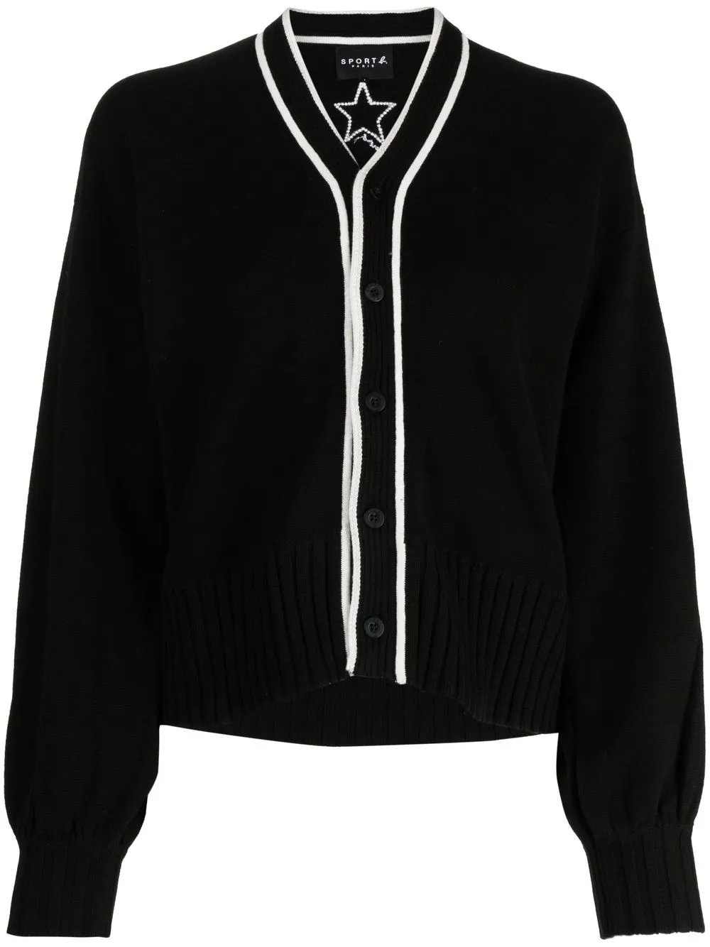 

SPORT b. by agnès b. cotton striped cardigan - Black