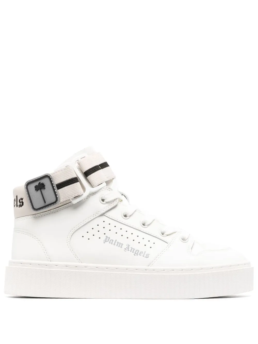 

Palm Angels branded strap-detail sneakers - White