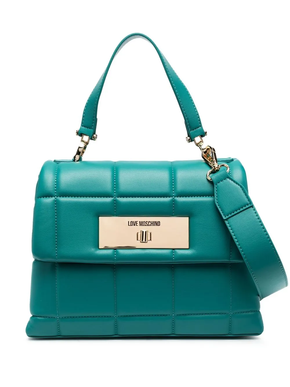 

Love Moschino bolsa capitonada con asa - Verde