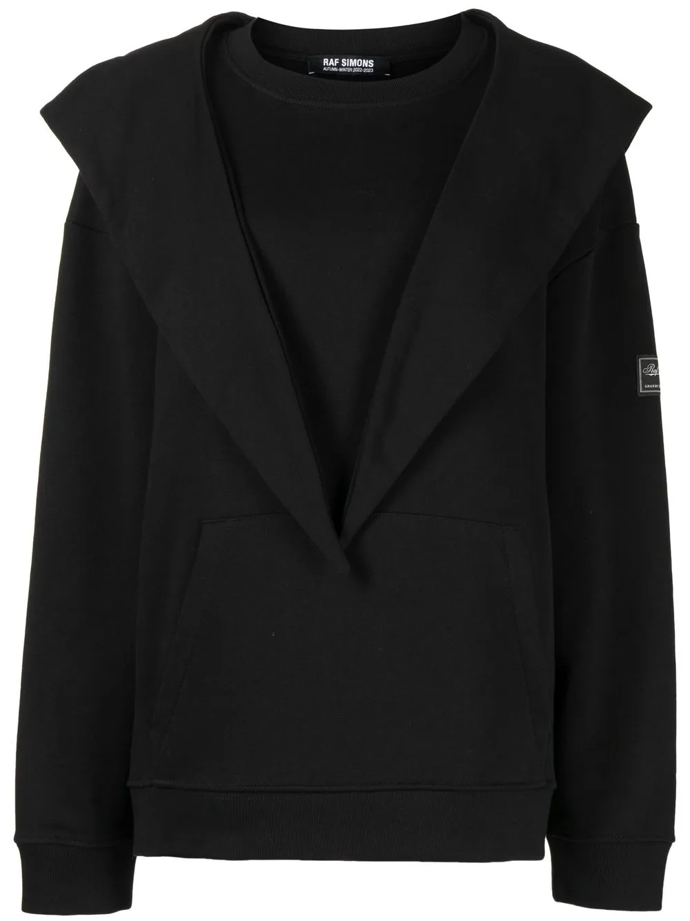 

Raf Simons hoodie con capas - Negro