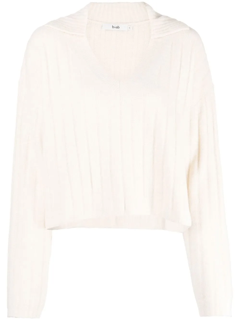 

b+ab ribbed-knit V-neck jumper - White