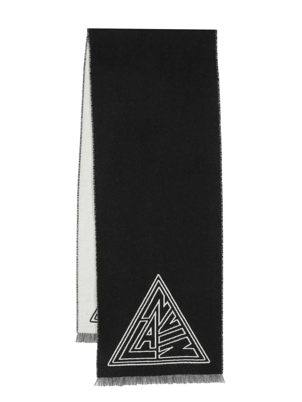 

Lanvin reversible logo-print wool scarf - Black