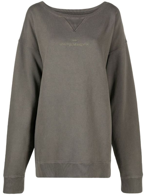 Maison Margiela logo embroidered drop shoulder Sweatshirt Farfetch