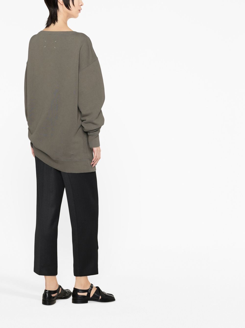 Maison Margiela logo-embroidered drop-shoulder sweatshirt Women