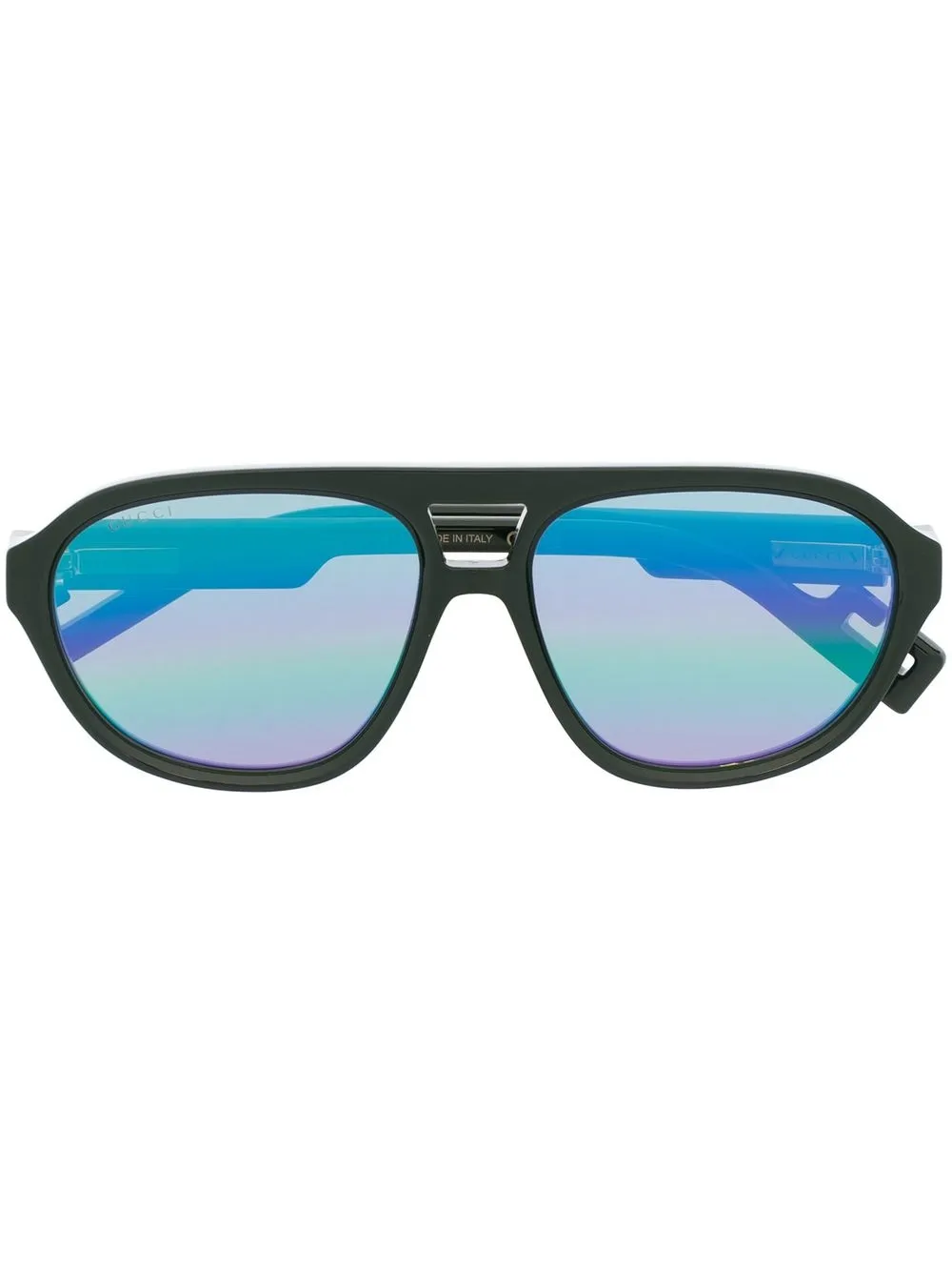 

Gucci Eyewear pilot-frame mirrored-lens sunglasses - Green