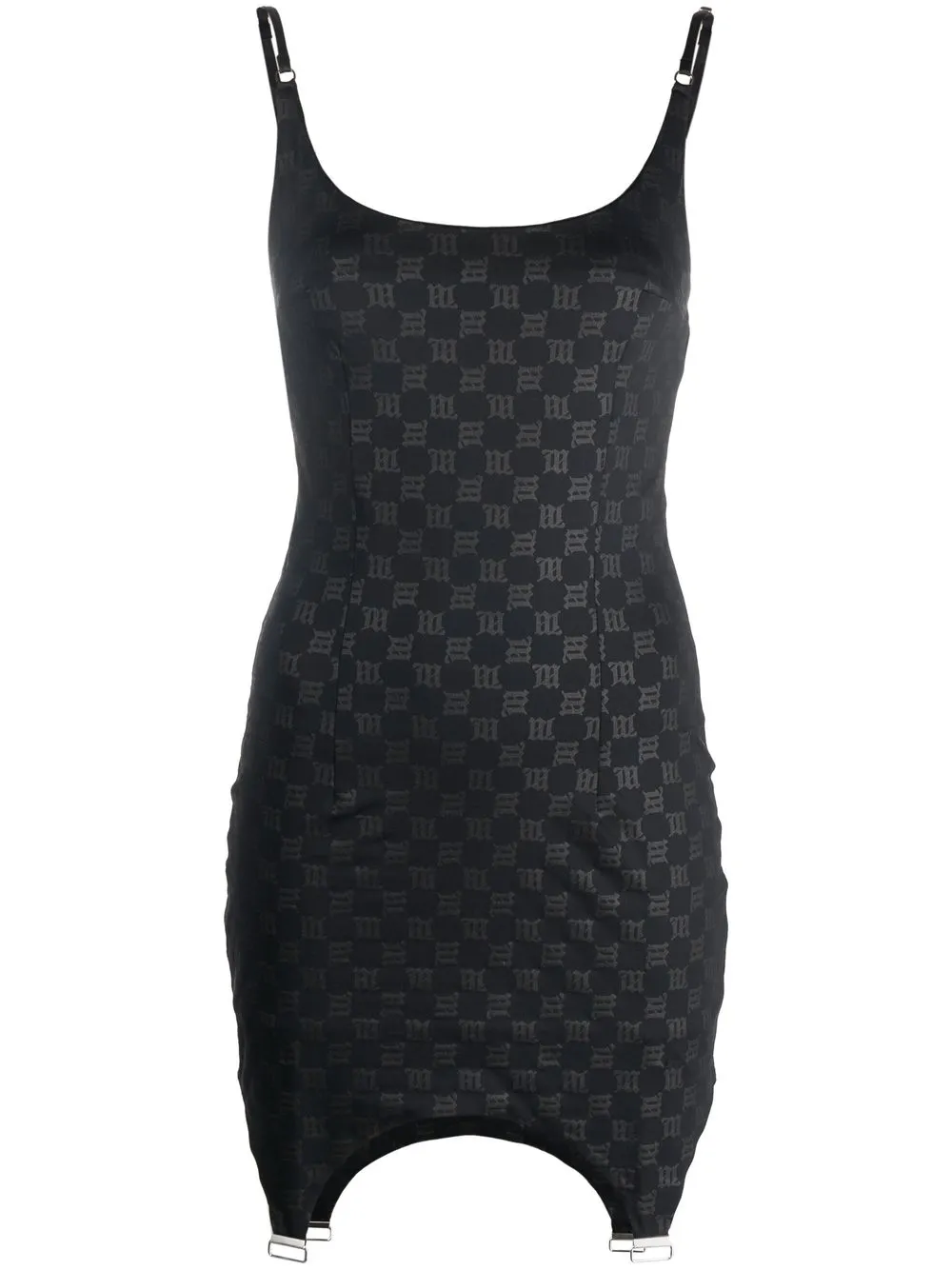 

MISBHV monogram-pattern mini dress - Black