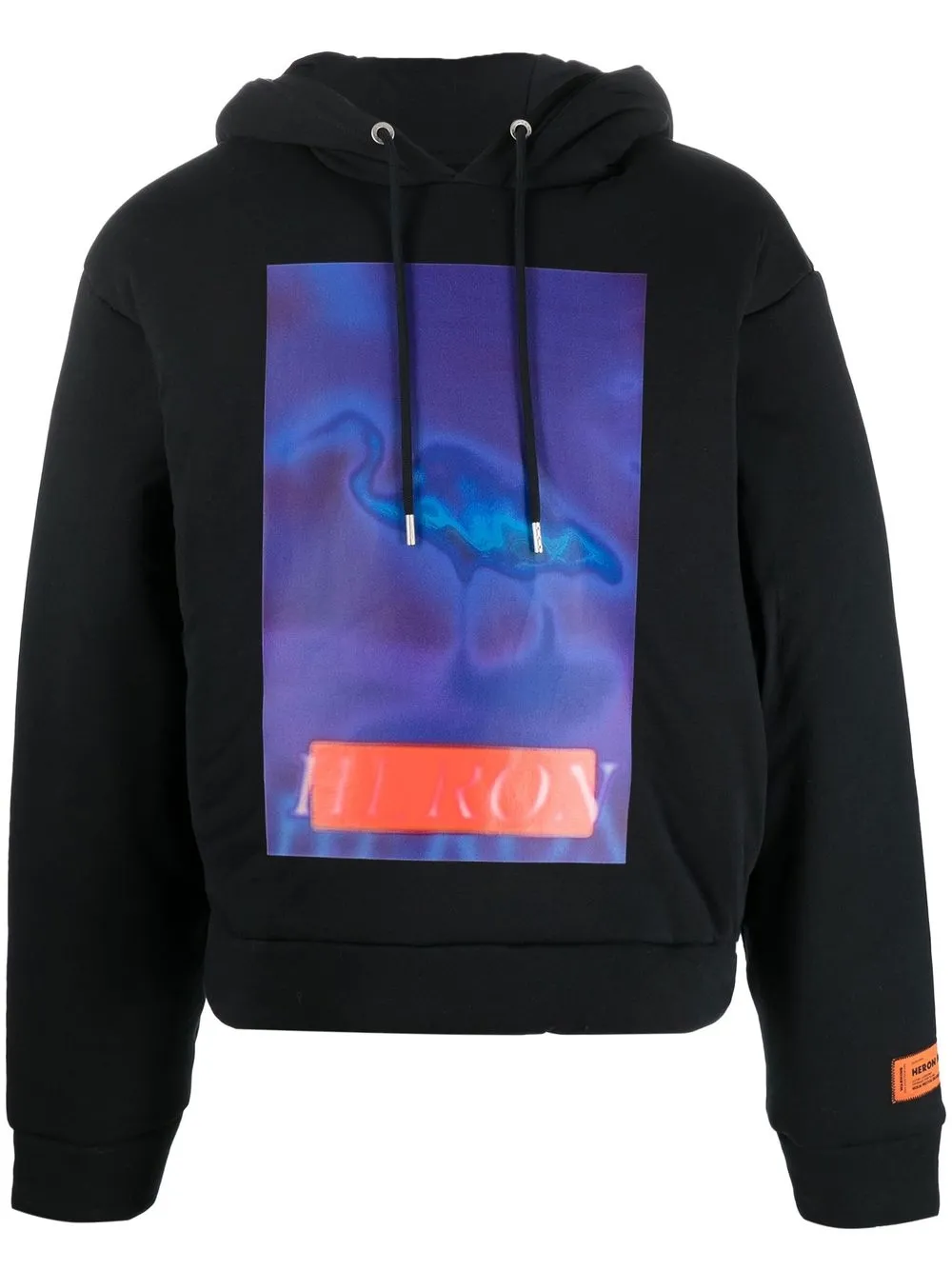 

Heron Preston graphic-print drawstring hoodie - Black