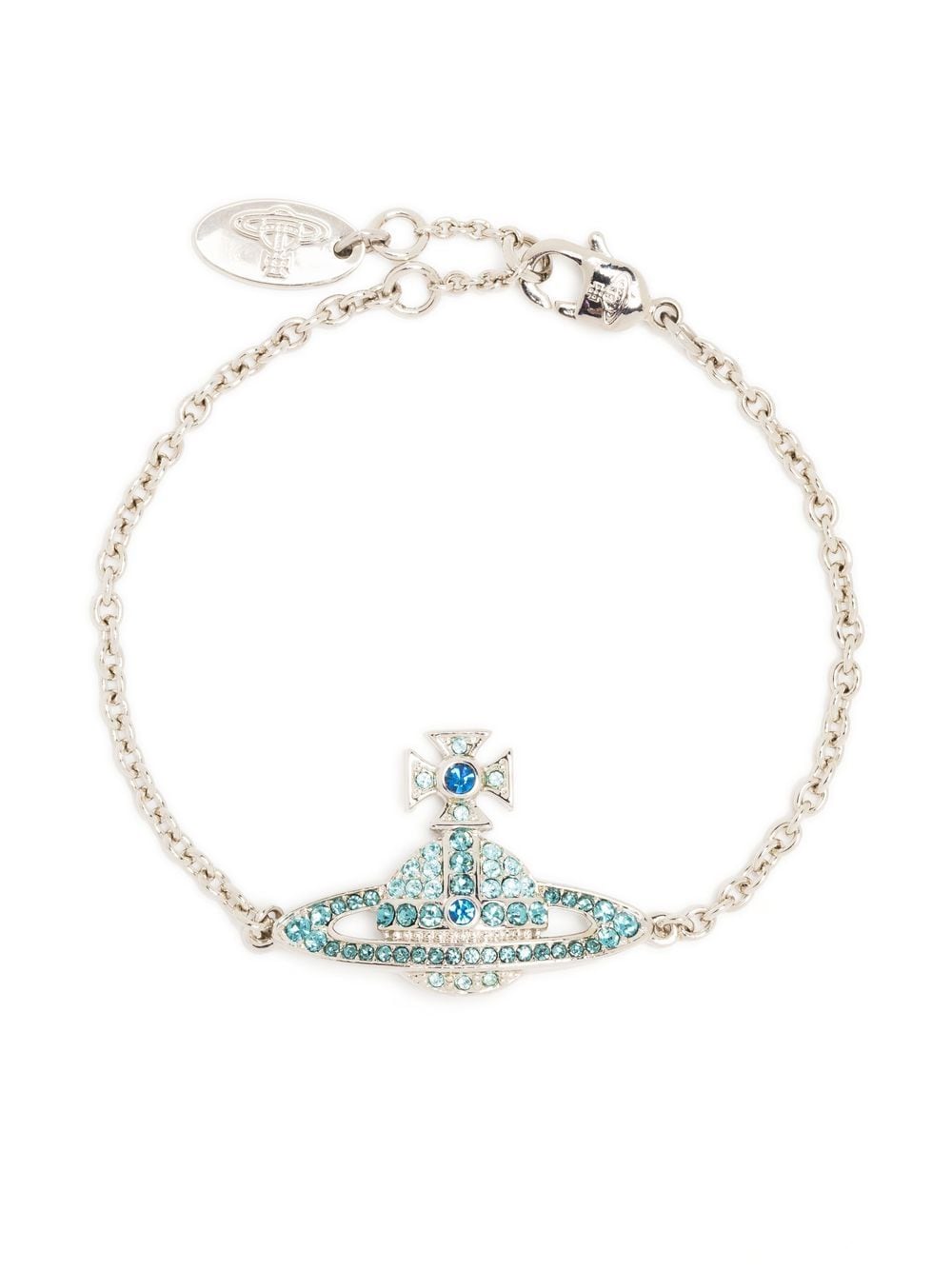 Vivienne Westwood Orb-detail Crystal-embellished Bracelet In Silver