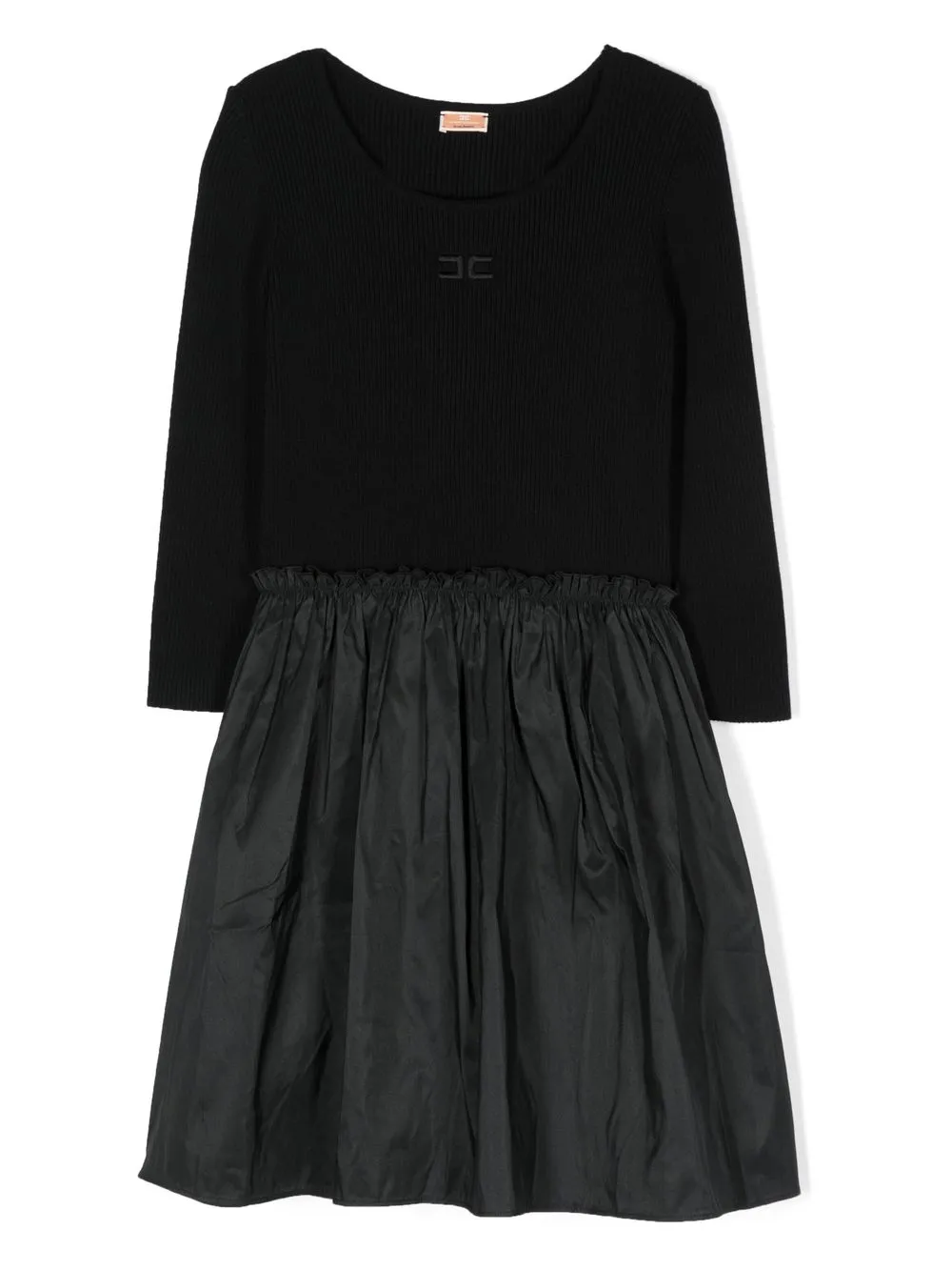 

Elisabetta Franchi La Mia Bambina gathered-skirt long-sleeve dress - Black