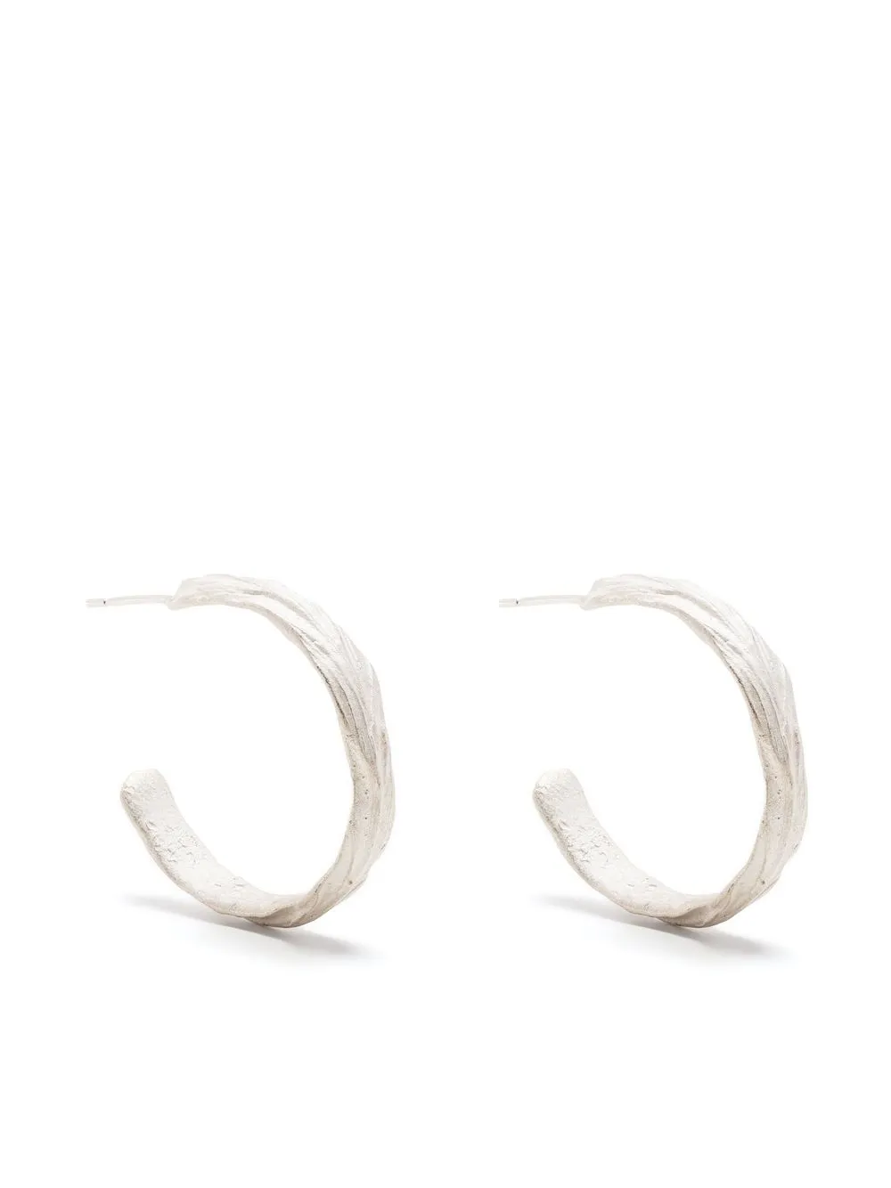 

Detaj textured hoop earrings - Silver